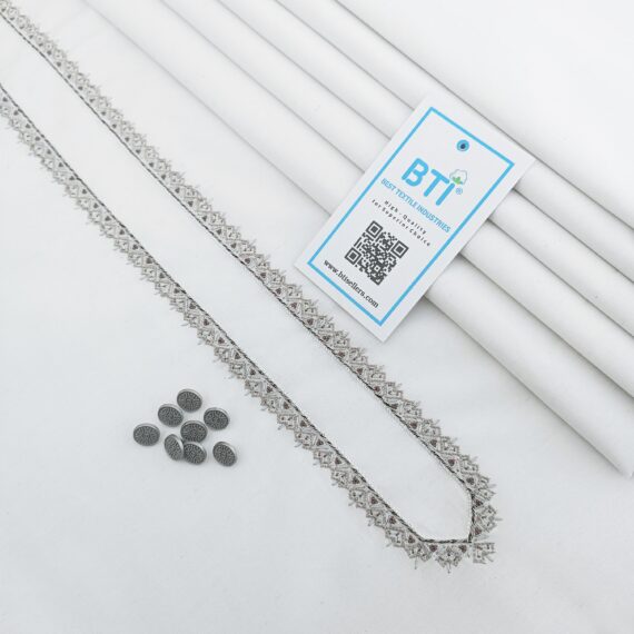 Polyester Karandi Unstitch Suit For Men With Handmade Embroidery